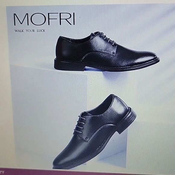 Mofri black men's dress shoes lace up oxford tuxedo shoes classic 10 Like New… - Picture 5 of 10